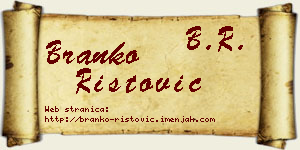 Branko Ristović vizit kartica